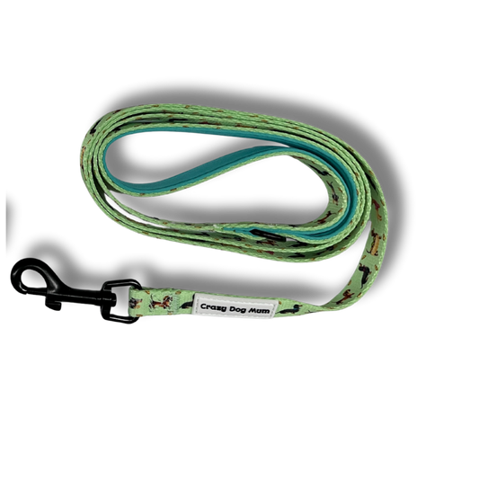 Teckel verde - Correa de perro estampada