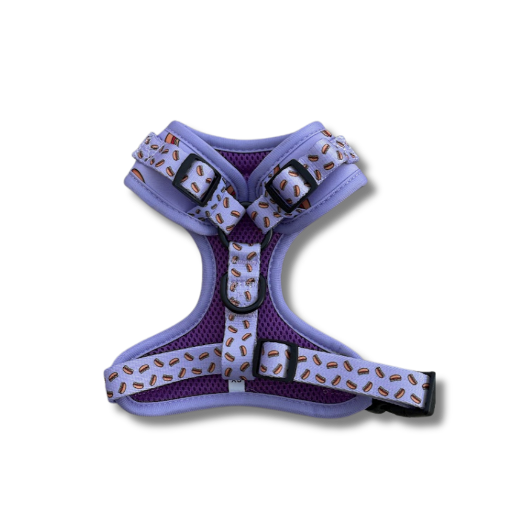 Hot dog lila-  Pack arnés perro pequeño