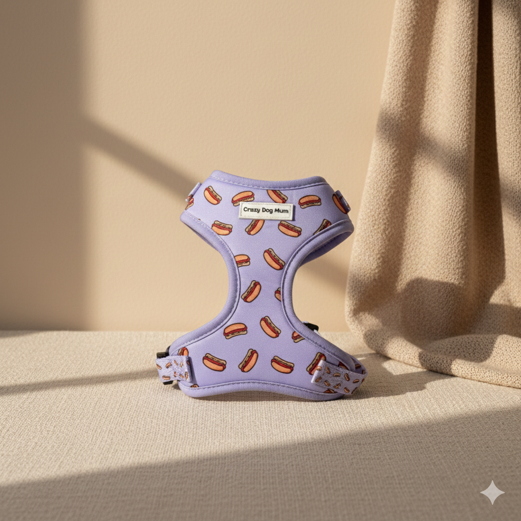 Hot dog lila -  arnés perro pequeño