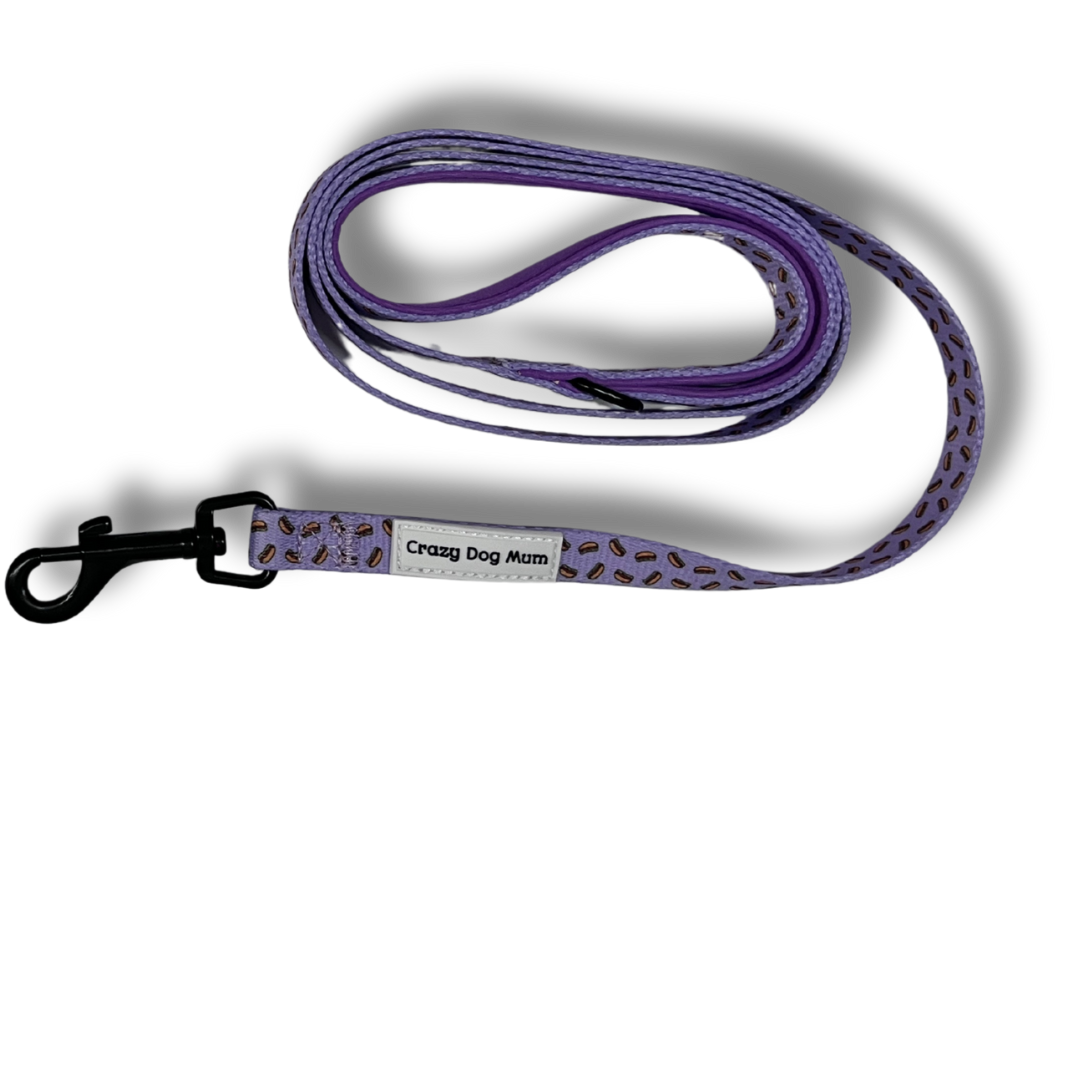 Hot dog  lila - Correa de perro estampada