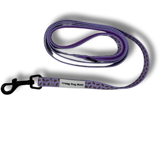 Hot dog  lila - Correa de perro estampada